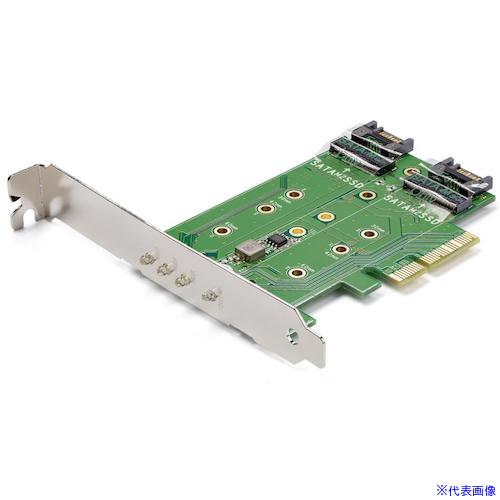 ■StarTech PCI Expressカード/x4/1x PCIe NVMe 2x SATA 3.0 M.2/3ポートSATAカード PEXM2SAT32N1(5745369)[法人限定][外直送元]