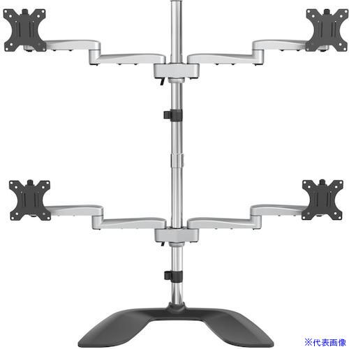 ■スターテック モニターアーム/上下左右4画面/最大32インチ/耐荷重8kg(各液晶)/置き型/多関節/ディスプレイアーム ARMQUADSS(5746905)[法人・事業所限定][外直送元]｜ファーストFACTORY
