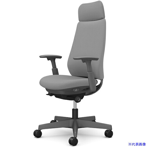 ■OKAMURA ポータム，可動肘，背クッション，EXスタンダードタイプ，ダークグレー，ハンガー無，ランバー無，ナイロンキャスター CF87XAFKY2(5843734)[送料別途お見積り][法人限定][外直送]