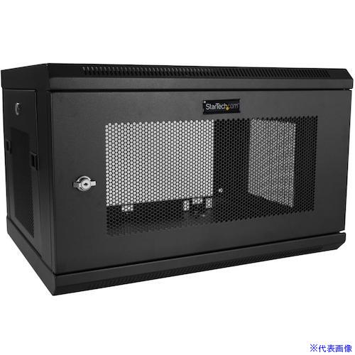 ■StarTech サーバーラック/6U/19インチ/壁掛けタイプ/取付奥行き38cm/ロック付きキャビネット/通気スリット・メッシュ RK616WALM(5946096)[法人限定][外直送元]｜ファーストFACTORY