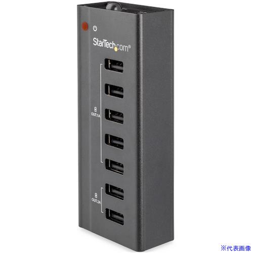 ■StarTech USB充電器/7ポート/5x 1A + 2x 2A/ブラック/USB充電ステーション/タブレット・スマホ用充電タップ ST7C51224(5946150)[法人限定][外直送元]