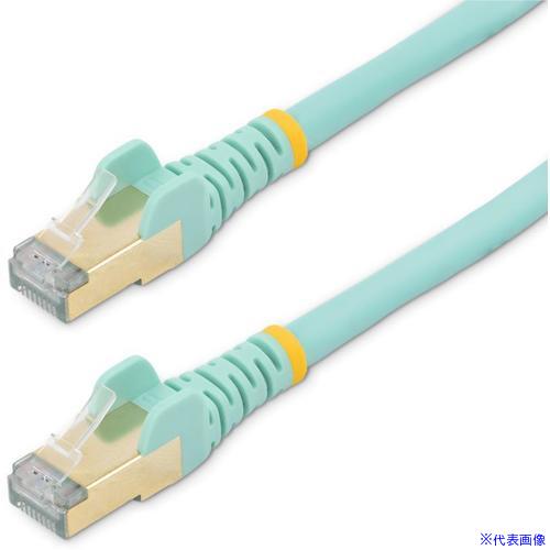 ■StarTech カテゴリ6a LANケーブル/5m/アクア/RJ45コネクター/STPケーブル/10GbE対応/ツメ折れ防止機構付 6ASPAT5MAQ(5949235)[法人限定][外直送元]