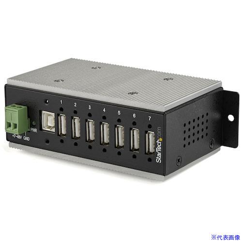 ■スターテック USBハブ/USB 2.0接続/7ポート/産業用メタル筐体/ESD保護/350Wサージ保護/DINレール・壁面設置対応 HB20A7AME(5976447)[法人・事業所限定][外直送元]