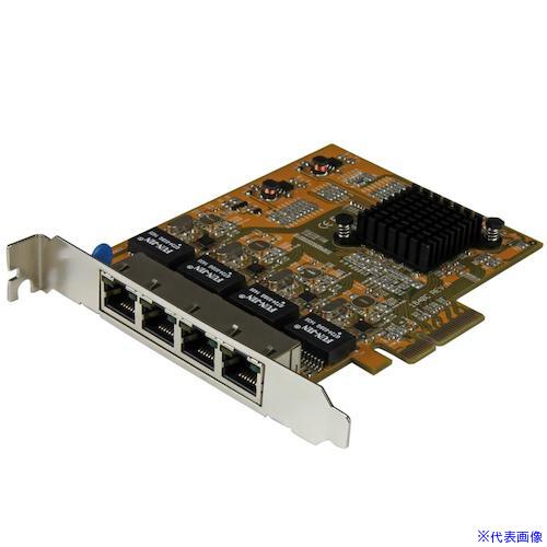 ■StarTech ネットワークアダプターカード/PCI Express x4/4ポート/ギガビット RJ45 LAN カード ST1000SPEX43(5977987)[法人限定][外直送元]