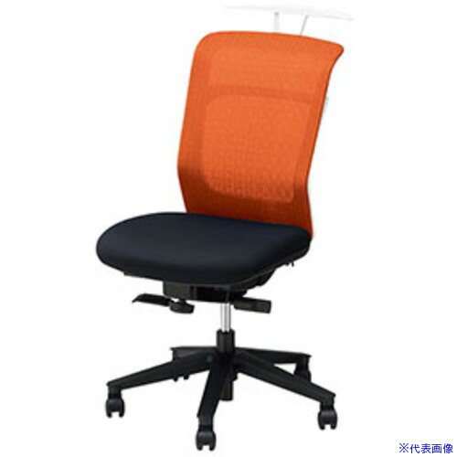 ■NAIKI 事務用チェア 背：オレンジ/座：ブラック 肘なし ハンガー付 PAEN510FHTORB(5978470)[送料別途お見積り][法人限定][掲外取寄]