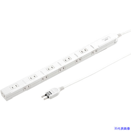 ■SANWA スリムタップ 1m ホワイト TAPSLIM111W(6025750)[法人限定][外直送元]