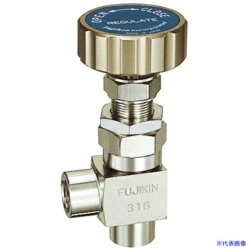■Fujikin SUS鋼製ニードルバルブ 4.9MPa FUE－35 FINE series PURE FUE35B(6096376)[送料別途お見積り][法人限定][外直送]