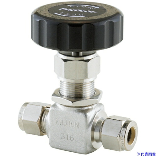 ■Fujikin SUS鋼製ニードルバルブ 16.2MPaPUH－916 PUH91610SHV(6096390)