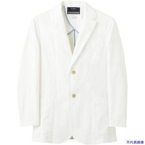 ■FOLK メンズシングルジャケット 1018SY オフホワイト L 1018SY1L(6212452)[送料別途お見積り][法人限定][掲外取寄]