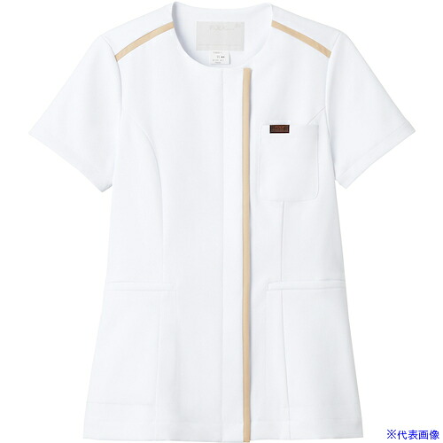 ■FOLK UNISEXジップスクラブ 7100SC ホワイト 3L 7100SC13L(6215788)[送料別途お見積り][法人限定][掲外取寄]