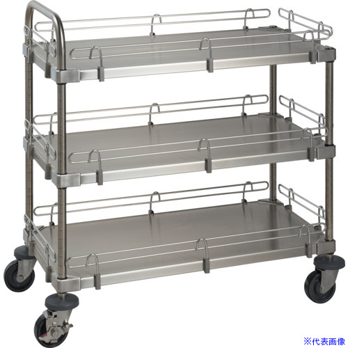 ■ERECTA スーパーシリーズ 落下防止カート I型 304ソリッドシェルフ W1063mmxD461mmxH1071mm RC1MSS1070SB(6229083)[法人限定][外直送元]｜ファーストFACTORY