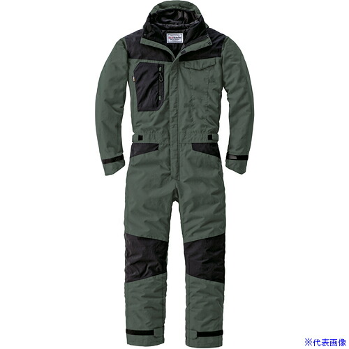 ■AUTO－BI AW(秋冬)モデル 防寒つなぎ服23030－013－アーミーグリーン－4Lサイズ 230300134L(6503494)[送料別途お見積り][法人限定][掲外取寄]