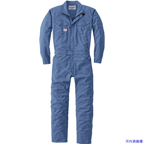 ■AUTO－BI 通年モデル つなぎ服23011－101－ブルー－Lサイズ 23011101L(6503509)[送料別途お見積り][法人限定][掲外取寄]