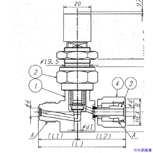 ■Fujikin SUS鋼製ベローズバルブ＿1MPa＿FUBFL-71 FUBFL716.353A(6536817)[送料別途お見積り][法人限定][外直送]
