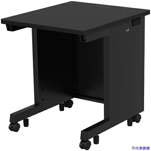 ■SANWA eデスク(ブラック)W600×D700×H700 EDSK6070BK(6543173)[法人限定][外直送元]
