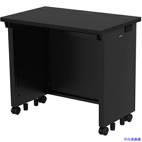■SANWA eデスク(ブラック)W800×D500×H700 EDSK8050BK(6543176)[法人限定][外直送元]