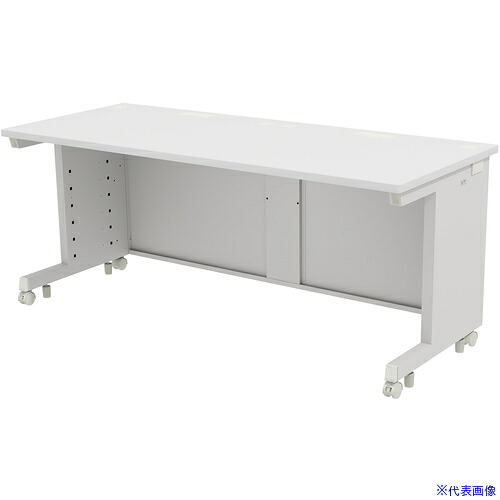 ■SANWA eデスク(ホワイト)W1700×D700×H700 EDSK17070W(6544793)[送料別途お見積り][法人限定][外直送]