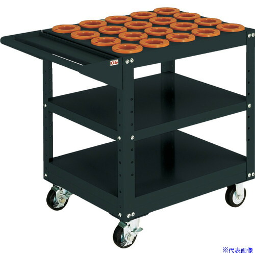 ■OS ツーリングワゴン 棚1段タイプ(ブラック)間口693mm 奥行550mm 高さ790mm NT50・BT50用 WN5020B(6547834)[法人限定][直送元]