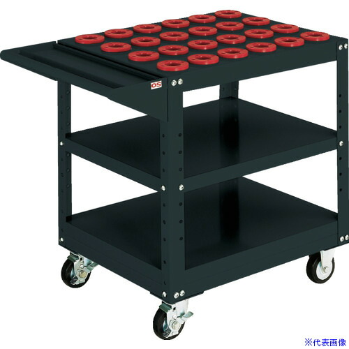 ■OS ツーリングワゴン 棚1段タイプ(ブラック)間口693mm 奥行550mm 高さ790mm NT30・BT30用 WN3030B(6547868)[法人限定][直送元]