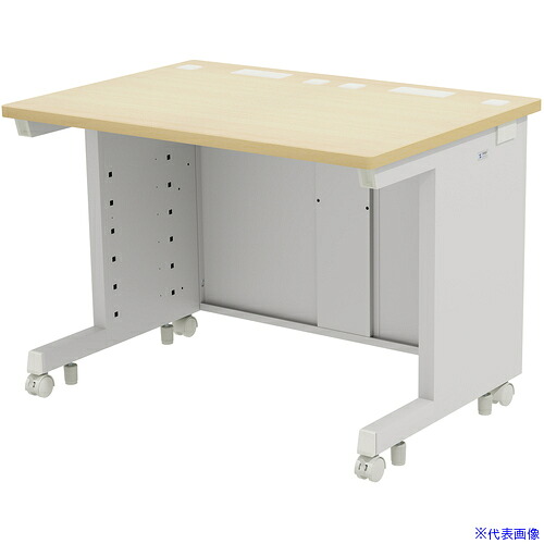 ■SANWA eデスク(薄い木目)W1000×D700×H700 EDSK10070LM(6551090)[送料別途お見積り][法人限定][外直送]