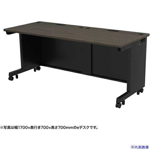 ■SANWA eデスク(濃い木目)W1750×D800×H720 EDSK17580M72(6551127)[送料別途お見積り][法人限定][外直送]