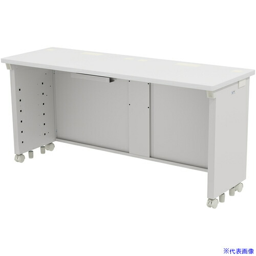 ■SANWA eデスク(ホワイト)W1500×D500×H700 EDSK15050W(6551134)[送料別途お見積り][法人限定][外直送]