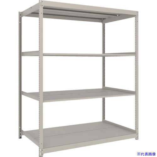 ■TRUSCO スチールラック 薄板ラック(棚板分割タイプ、耐荷重100Kg)1800×875×H1800 4段単体 ネオグレー UL6694(NG)(6577100)|ファーストFACTORY