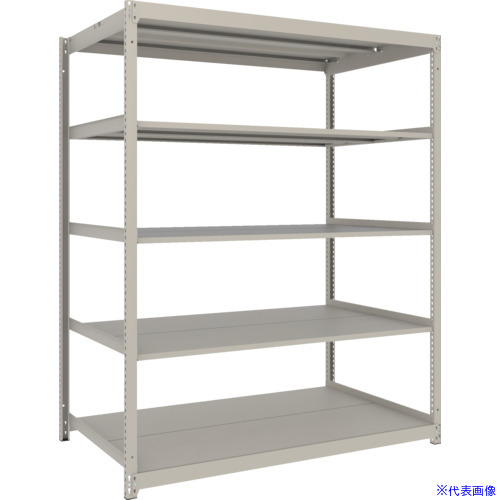 ■TRUSCO スチールラック 薄板ラック(棚板分割タイプ、耐荷重100Kg)1800×875×H1800 5段単体 ネオグレー UL6695(NG)(6577106)