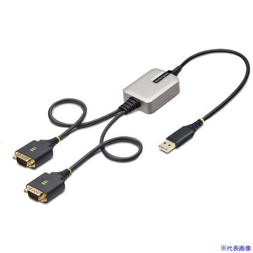 ■StarTech USB － シリアル変換ケーブル/USB 2.0/61cm/2ポート/COM保持機能/ESD保護/DB9シリアルコンバーター 2P1FFCUSBSERIAL(6610514)[法人限定][外直送元]