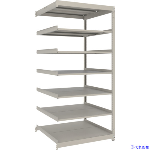 ■TRUSCO スチールラック 薄板ラック(棚板分割タイプ、耐荷重100Kg)900&times;875&times;H1800 7段連結 ネオグレー UL6397B(NG)(6626569)｜ファーストFACTORY