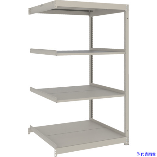 ■TRUSCO スチールラック 薄板ラック(棚板分割タイプ、耐荷重100Kg)1200×875×H1500 4段連結 ネオグレー UL5494B(NG)(6626612)