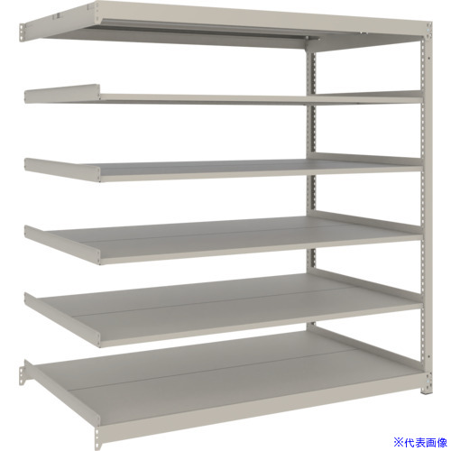 ■TRUSCO スチールラック 薄板ラック(棚板分割タイプ、耐荷重100Kg)1500×875×H1500 6段連結 ネオグレー UL5596B(NG)(6626641)
