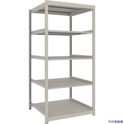 ■TRUSCO スチールラック 薄板ラック(棚板分割タイプ、耐荷重100Kg)1200&times;595&times;H1800 5段単体 ネオグレー UL6465(NG)(6628145)｜ファーストFACTORY