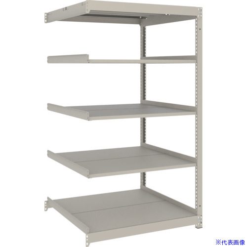 ■TRUSCO スチールラック 薄板ラック(棚板分割タイプ、耐荷重100Kg)900×875×H1500 5段連結 ネオグレー UL5395B(NG)(6628156)