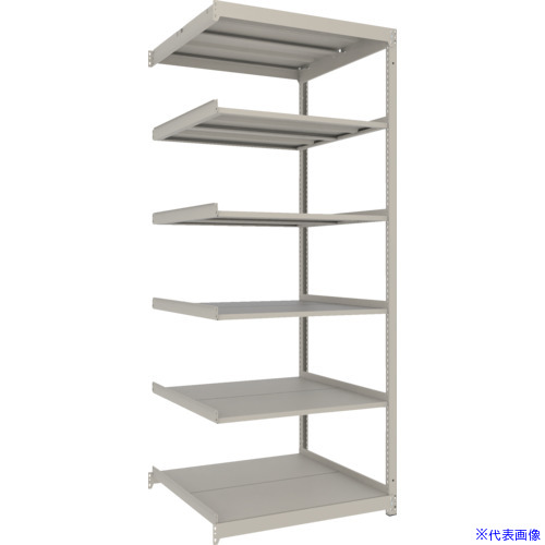 ■TRUSCO スチールラック 薄板ラック(棚板分割タイプ、耐荷重100Kg)900×875×H2400 6段連結 ネオグレー UL8396B(NG)(6628180)