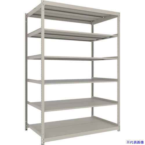 ■TRUSCO スチールラック 薄板ラック(棚板分割タイプ、耐荷重100Kg)1800×875×H2100 6段単体 ネオグレー UL7696(NG)(6628194)