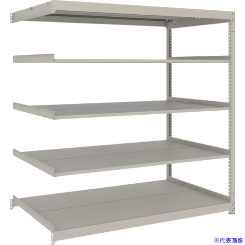 ■TRUSCO スチールラック 薄板ラック(棚板分割タイプ、耐荷重100Kg)1800&times;875&times;H1500 5段連結 ネオグレー UL5695B(NG)(6629730)｜ファーストFACTORY