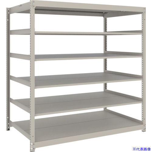 ■TRUSCO スチールラック 薄板ラック(棚板分割タイプ、耐荷重100Kg)1500×595×H1500 6段単体 ネオグレー UL5566(NG)(6629743)
