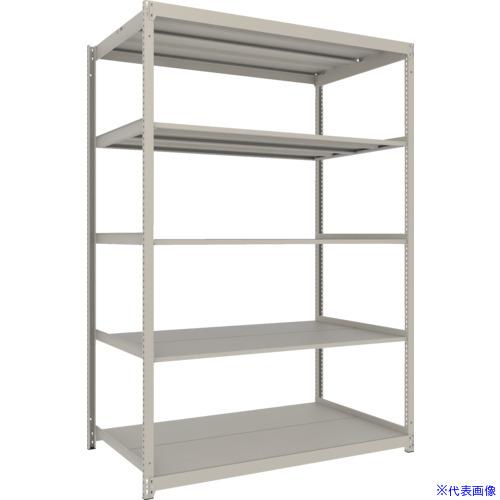 ■TRUSCO スチールラック 薄板ラック(棚板分割タイプ、耐荷重100Kg)1500×875×H2400 5段単体 ネオグレー UL8595(NG)(6629765)