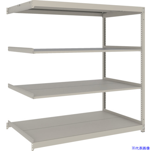 ■TRUSCO スチールラック 薄板ラック(棚板分割タイプ、耐荷重100Kg)1800×875×H1500 4段連結 ネオグレー UL5694B(NG)(6631370)