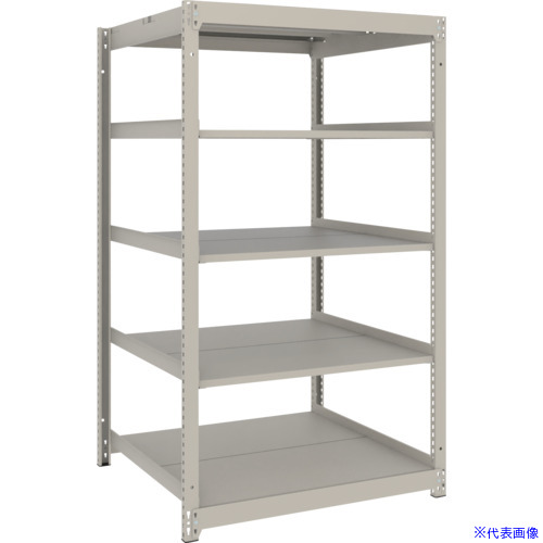 ■TRUSCO スチールラック 薄板ラック(棚板分割タイプ、耐荷重100Kg)1200×875×H1500 5段単体 ネオグレー UL5495(NG)(6631395)
