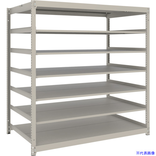 ■TRUSCO スチールラック 薄板ラック(棚板分割タイプ、耐荷重100Kg)1500&times;595&times;H1500 7段単体 ネオグレー UL5567(NG)(6632950)｜ファーストFACTORY