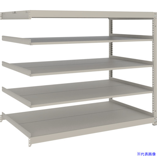 ■TRUSCO スチールラック 薄板ラック(棚板分割タイプ、耐荷重100Kg)1500&times;875&times;H1200 5段連結 ネオグレー UL4595B(NG)(6634479)｜ファーストFACTORY 39,490円