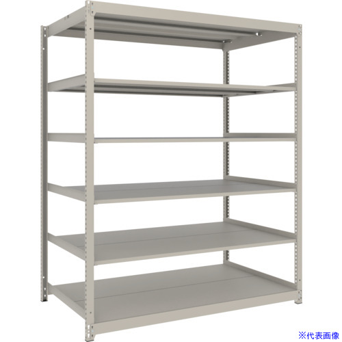 ■TRUSCO スチールラック 薄板ラック(棚板分割タイプ、耐荷重100Kg)1500&times;595&times;H1800 6段単体 ネオグレー UL6566(NG)(6634499)｜ファーストFACTORY