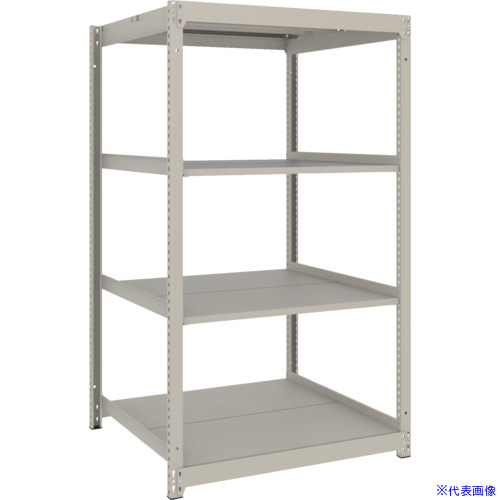 ■TRUSCO スチールラック 薄板ラック(棚板分割タイプ、耐荷重100Kg)900&times;595&times;H1500 4段単体 ネオグレー UL5364(NG)(6634504)｜ファーストFACTORY