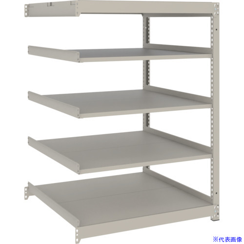 ■TRUSCO スチールラック 薄板ラック(棚板分割タイプ、耐荷重100Kg)900×595×H1200 5段連結 ネオグレー UL4365B(NG)(6636057)|ファーストFACTORY
