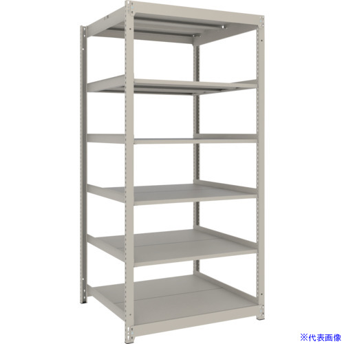 ■TRUSCO スチールラック 薄板ラック(棚板分割タイプ、耐荷重100Kg)1200×875×H1800 6段単体 ネオグレー UL6496(NG)(6636100)