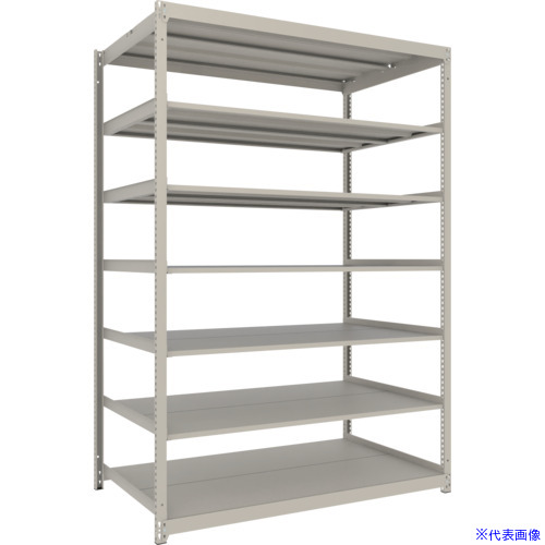 ■TRUSCO スチールラック 薄板ラック(棚板分割タイプ、耐荷重100Kg)1500&times;595&times;H2400 7段単体 ネオグレー UL8567(NG)(6637635)｜ファーストFACTORY