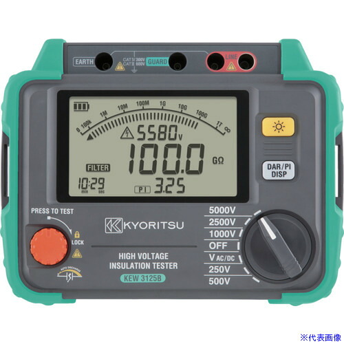 ■KYORITSU 高圧絶縁抵抗計 KEW3125B(6644842)｜ファーストFACTORY