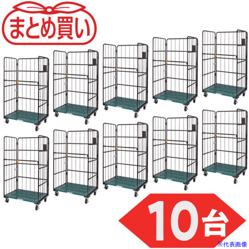 ■TRUSCO 【まとめ買い】カゴ車 ハイテナーエコノミー600X850X1700 樹脂底板旋回仕様 10台 THTXJ608517C10P(6670928)[法人限定][直送元]｜ファーストFACTORY